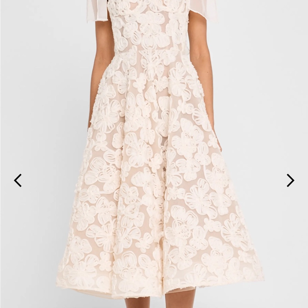 Bronx and Banco Sabrina Lace Midi Dress Cream